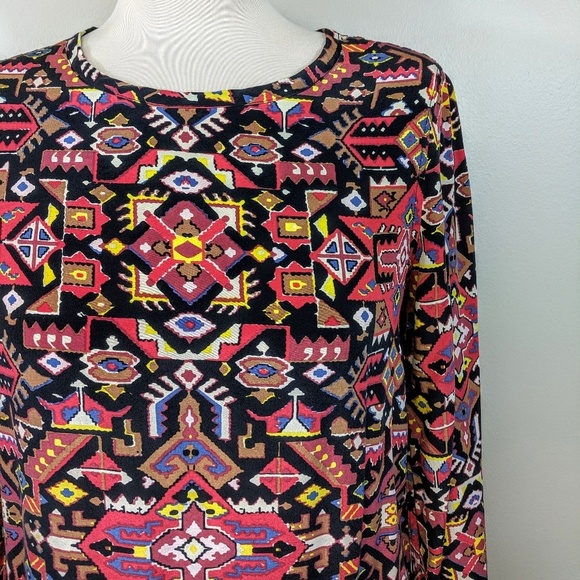 90's Equipment 100% Silk Aztec Blouse - Picture 2 of 6